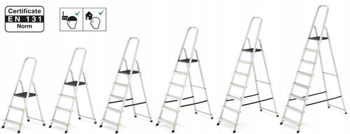Drabina aluminiowa domowa jednostronna profesjonalna HIGHER 6 stopni na Arena.pl