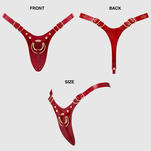 leatherette harness fabulous - one size - red glossy na Arena.pl