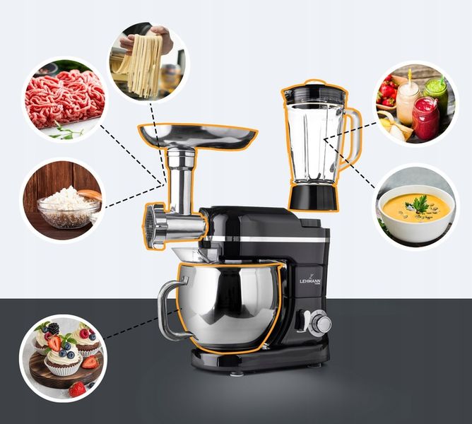 ROBOT KUCHENNY PLANETARNY MIKSER MASZYNKA DO MIĘSA BLENDER 3xSita DUŻA MISA zdjęcie 15