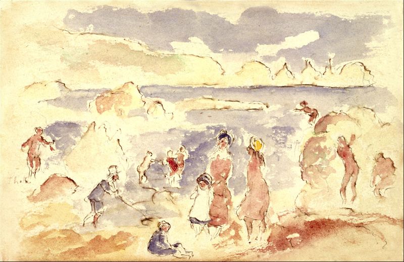 Beach Scene, Auguste Renoir - plakat 80x60 cm zdjęcie 1
