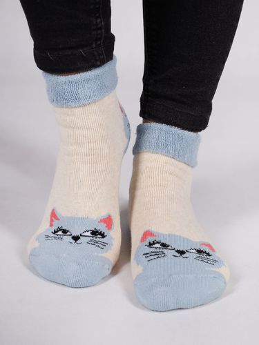 Skarpety dziewczęce frotte kolorowe z ABS kotki 3PAK 23-26 YOCLUB na Arena.pl