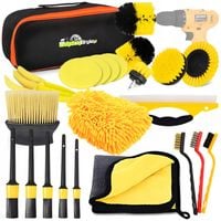 ZESTAW DETAILINGOWY DO CZYSZCZENIA SAMOCHODU AUTA PĘDZLE SZCZOTKI 22 EL.