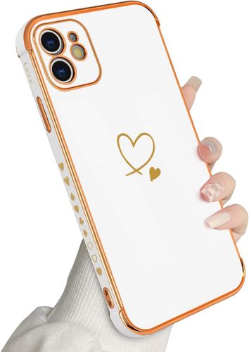 Etui iPhone 12 silikonowe złote serce galwanizowane błyszczące na Arena.pl