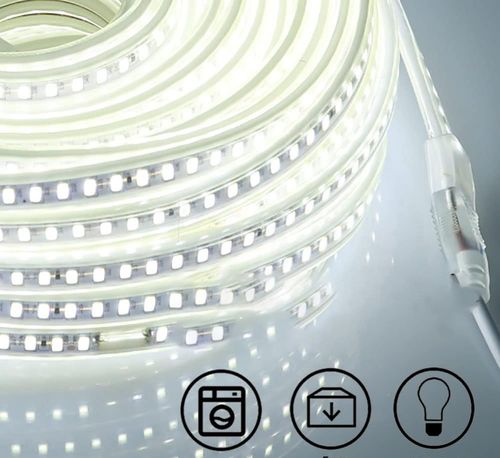 UŻYWANE Taśma LED PCNING 230V 15m SMD 5730 120 LED/m IP67 zimna biel 6000K na Arena.pl