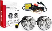 ŚWIATŁA DO JAZDY DZIENNEJ LED DZIENNE OKRĄGŁE DRL 510 HP AMIO 12V / 24V +GR