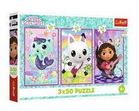 PUZZLE 3X50 POZNAJĘ GABBY I KOTKI 34876