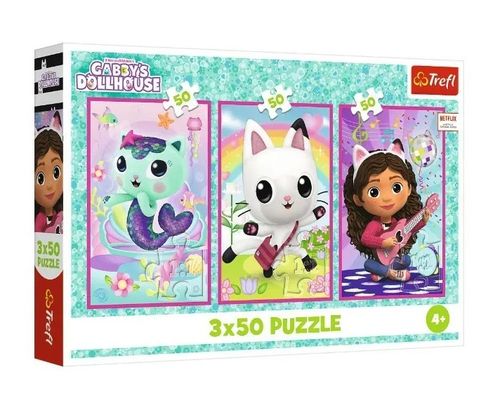 PUZZLE 3X50 POZNAJĘ GABBY I KOTKI 34876 na Arena.pl