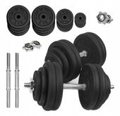 HANTLE ŻELIWNE regulowane 2x30kg gryfy talerze zestaw do treningu 60kg