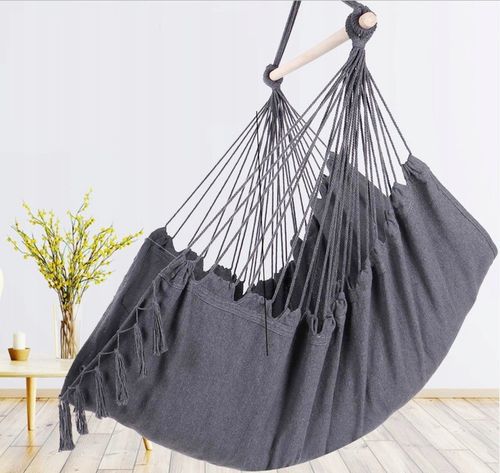 Ciemno szary Antracyt hamak brazylijski kokon huśtawka ogrodowa poduszki na Arena.pl
