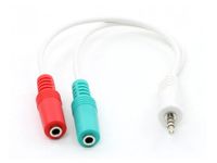 Adapter Jack stereo m 4pin - 2x jack stereo f 20cm