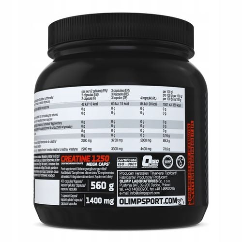 OLIMP CREATINE MC 400kap KREATYNA MONOHYDRAT na Arena.pl
