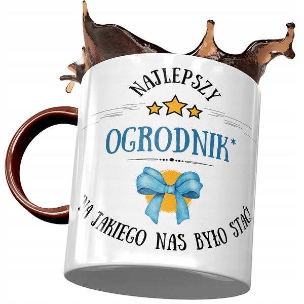 Kubek Bordowy Dla Ogrodnika Najlepszy Ogrodnik Z Nadrukiem Ze Zdjęciem zdjęcie 1