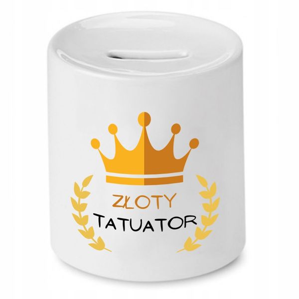 Dla Tatuażysty Prezent Skarbonka Złoty Tatuator Z Nadrukiem Ze Zdjęciem Z N zdjęcie 1