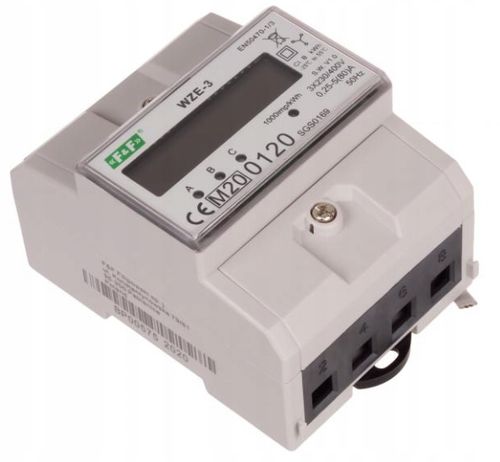 Licznik ZUŻYCIA ENERGII PRĄDU 3-Fazowy 80A WZE-3 F&F na Arena.pl