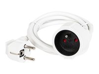 Przedłużacz sieciowy PR-160 1-Gniazdo z uziemieniem 1,5m biały 3x1,5mm