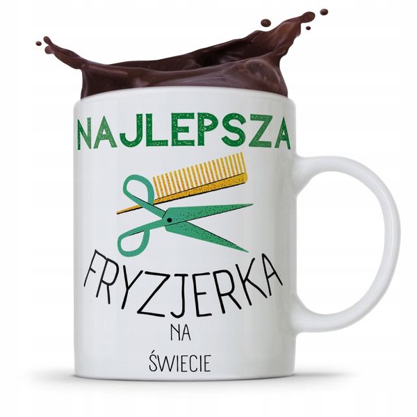 Kubek Dla Fryzjera Fryzjerki Najlepsza Fryzjerka Z Nadrukiem Ze Zdjęciem zdjęcie 1