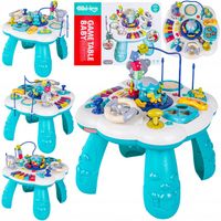 EDUKACYJNY STOLIK PIANINKO KARUZELA TELEFON MELODIE ŚWIATŁO Klocki Pałąk