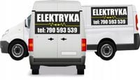 Reklama Naklejka na samochód ELEKTRYKA TWÓJ NUMER TELEFONU
