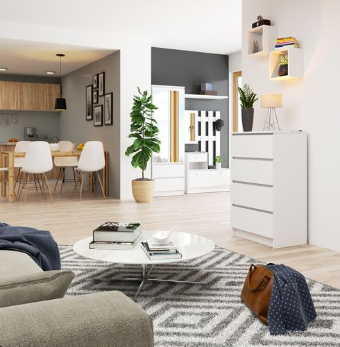 KOMODA K 60 cm 4 SZUFLADY BIAŁA na Arena.pl