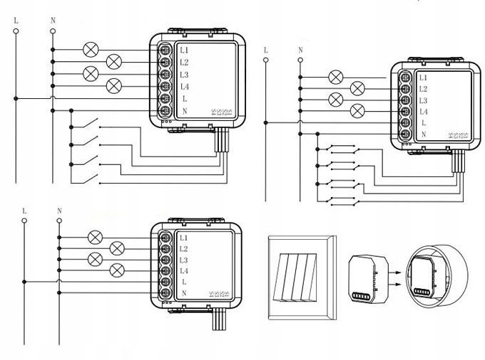 OXT Mini Przekaźnik 4 Obwody ZigBee TUYA 4x2,5A zdjęcie 6