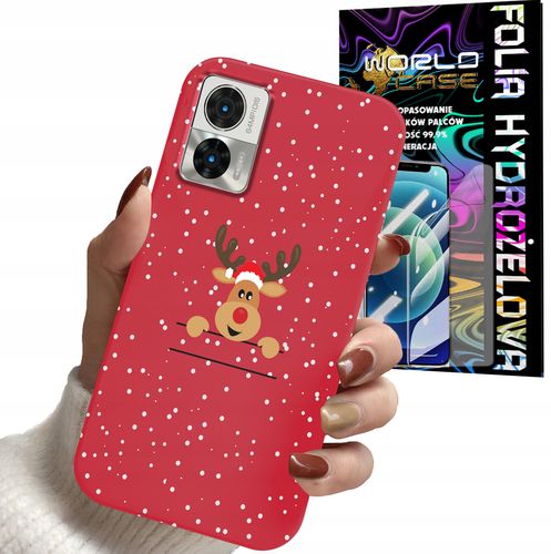 ETUI DO MOTOROLA EDGE 30 NEO / LITE - ŚWIĄTECZNE WZORY RENIFER + FOLIA na Arena.pl