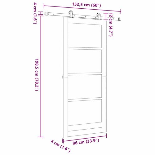 Drzwi przesuwne ORKDAL Brązowy 86 x 198.5 cm Drewno i metal na Arena.pl