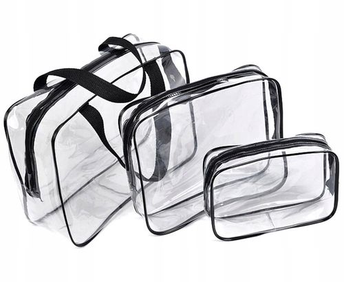 Zestaw kosmetyczka torba 3w1 przeźroczysta pojemna  E11 na Arena.pl