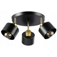 ŻYRANDOL LOFTOWY LED E27 LAMPA WISZĄCA SALON CZARNA ZŁOTA