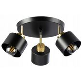 ŻYRANDOL LOFTOWY LED E27 LAMPA WISZĄCA SALON CZARNA ZŁOTA