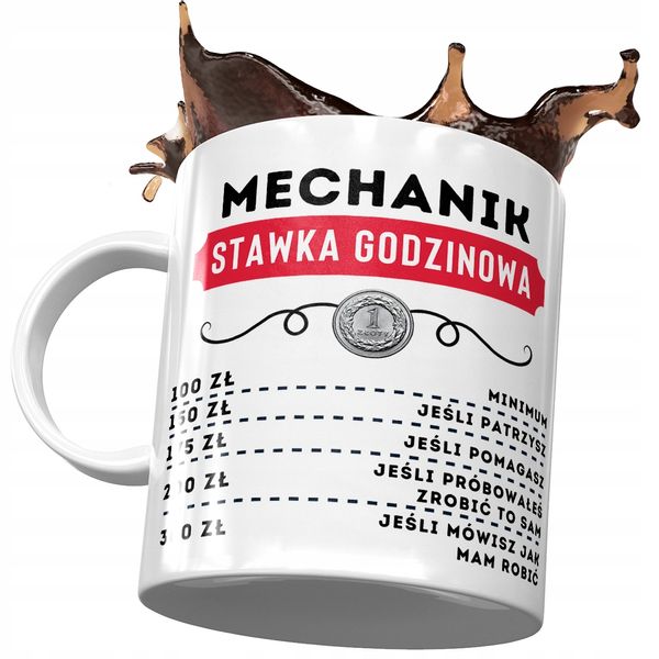 Dla Mechanika Kubek Na Urodziny Na Prezent Z Nadrukiem Ze Zdjęciem zdjęcie 1