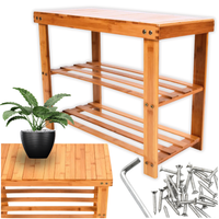 półka bambusowa regał na buty stojący szafka 3 półki łazienka przedpokój