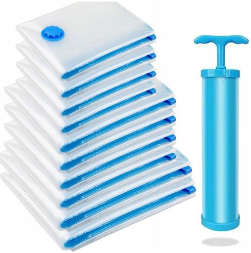 WORKI PRÓŻNIOWE Na Ubrania Pościel Torby, ZESTAW 10 SZTUK + POMPKA na Arena.pl