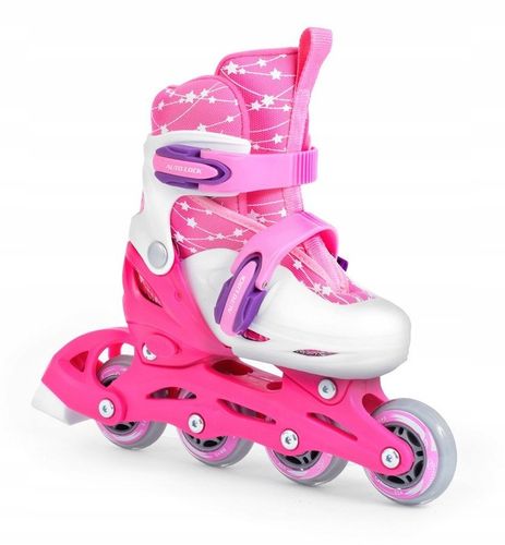 Zestaw COMBO PINK LED: 2w1 wrotko-rolki regulowane + kask + ochraniacze + t na Arena.pl