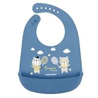 CANPOL Śliniak silikonowy, wodoodporny z kieszonką niebieski