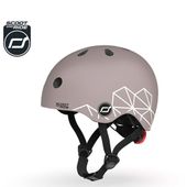 Kask dla dzieci Scootandride XXS-S dla dzieci 1-5 lat Brown Lines 45-51 cm