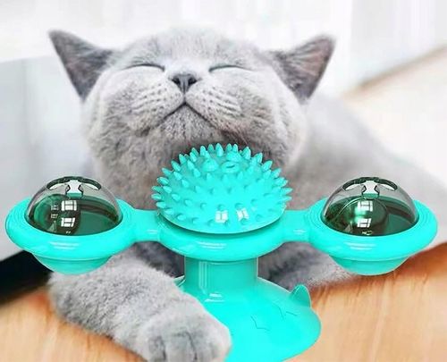 Gryzak z kocimiętką Interaktywna zabawka z przyssawką dla kota ŚWIECĄCA 360 na Arena.pl