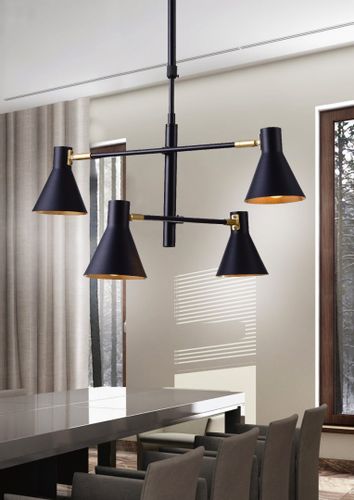 Less zwis 4x40W E14 czarny matowy na Arena.pl