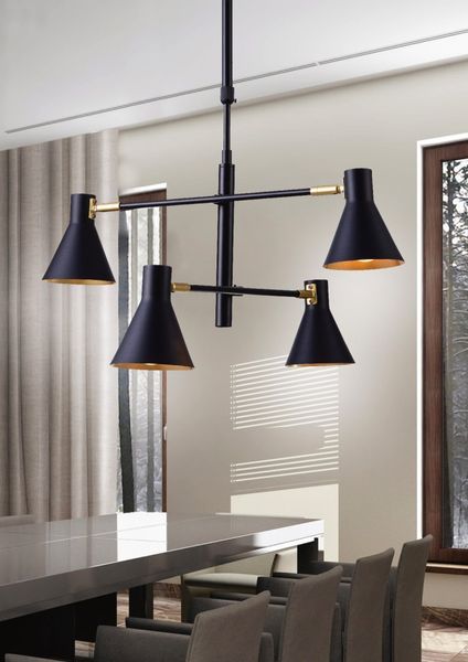 Less zwis 4x40W E14 czarny matowy zdjęcie 2