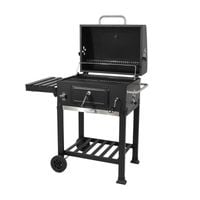 Duży Grill Węglowy Ogrodowy z Pokrywa i Termometrem – Prostokątny Grill na Kołach GW0304