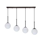 Pompei lampy wiszące czarny 4x40W E27 klosz biały