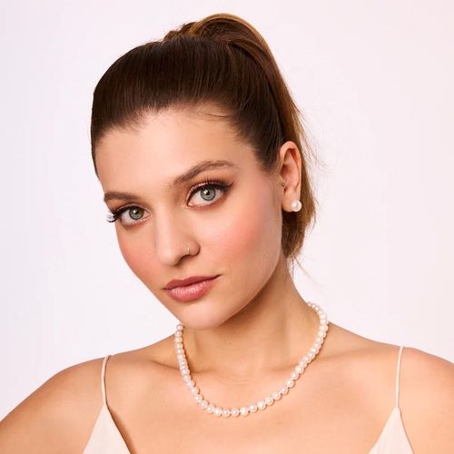 srebrne kolczyki z perłami 10mm - ksn6355 na Arena.pl