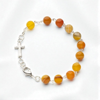 Bransoletka Różaniec Agat Karneol 8 Mm Polska Ręczna Produkcja