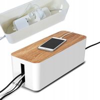 POJEMNIK ORGANIZER NA KABLE LISTWY BOX DREWNO S
