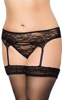 pas do pończoch koronkowy softline 3316 czarny 2xl
