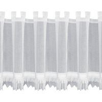 Zazdrostka KATRIN 60x150 cm biała z ozdobną obszywką szelki