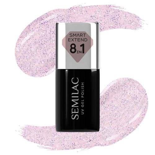 SEMILAC SMART EXTEND LAKIER HYBRYDOWY 8w1 806 GLITTER DELICATE PINK 7ml na Arena.pl