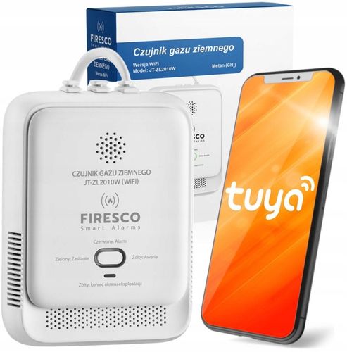 CZUJNIK GAZU ZIEMNEGO LNG METAN Firesco JT-ZL2010W Z MODUŁEM WiFi Tuya na Arena.pl