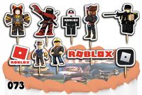 TOPPERY NA TORT OZDOBNE DEKORACJA ZESTAW - ROBLOX GRY BAJKA 10szt.