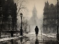 Plakat 20x15cm Mgła nad Londynem