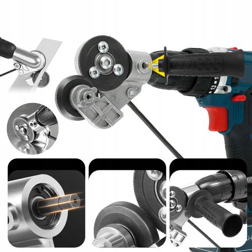 ADAPTER DO CIĘCIA BLACHY NA WIERTARKĘ WKRĘTARKĘ UNIWERSALNE NOŻYCE DO BLACH na Arena.pl